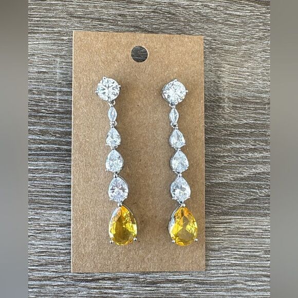 Statement drop yellow stone A233 - Picture 3 of 4